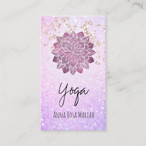  Mandala Gold Glitter Spiritual Yoga Business Card