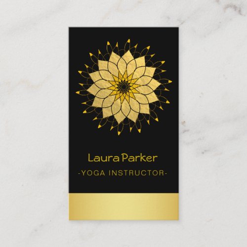 Mandala Gold Lotus Flower Yoga Vintage Holistic Business Card