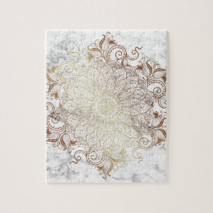 Mandala - Gold & Marble Jigsaw Puzzle