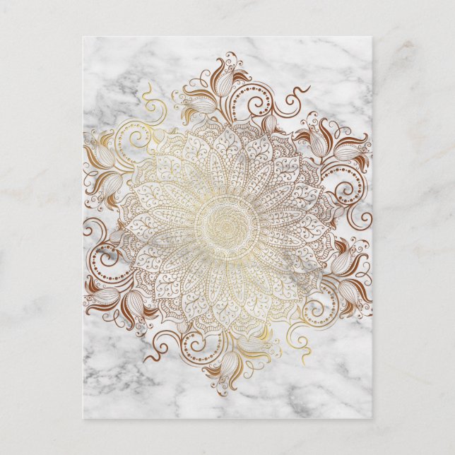 Mandala - Gold & Marble Postcard (Front)