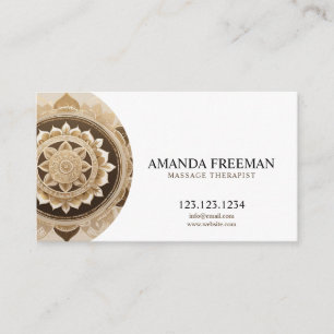 Mandala Gold Massage Therapist Business Card