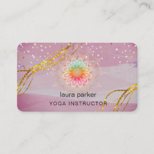 Mandala Gold Meditation Holistic Vintage Purple Business Card