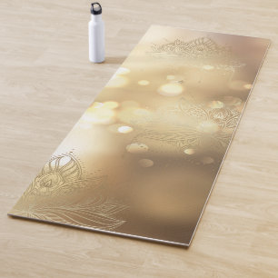 Mandala gold sparkle yoga mat