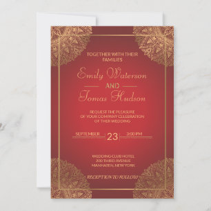 Mandala Gold Wedding Invitation
