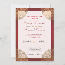Mandala Gold Wedding Invitation, white