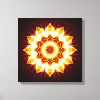 Mandala golden lightning canvas print
