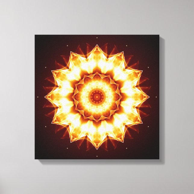 Mandala golden lightning canvas print (Front)