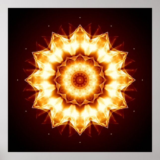 Mandala Golden Sun Poster (Front)