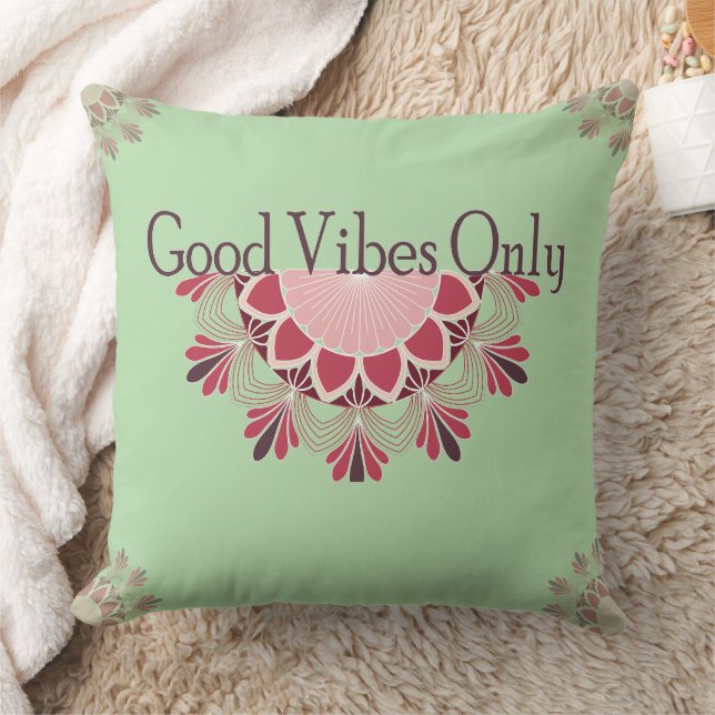 Mandala Good Vibes Throw Pillow (Blanket)