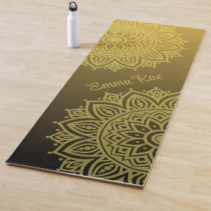 Mandala Gradient Black Gold Yoga Mat