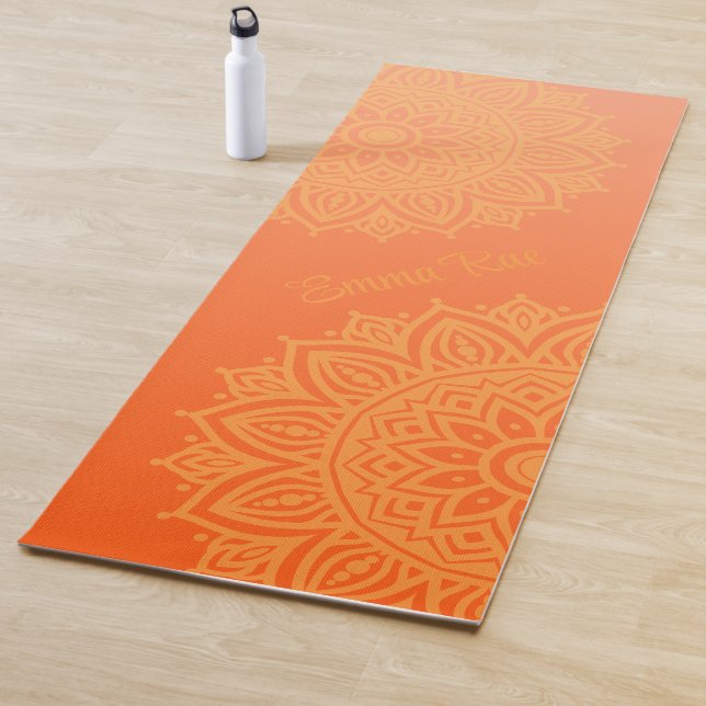 Mandala Gradient Peachy Orange Yoga Mat (In Situ)
