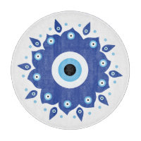 Mandala Greek Evil Eye Blue White