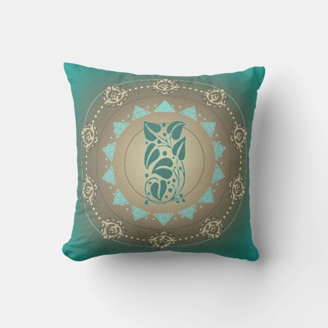 Mandala Green Beige - Pillow (Front)