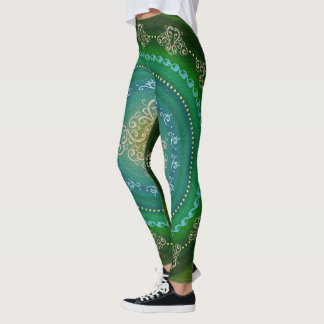 Mandala Green Blue - Leggings