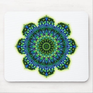 Mandala green blue mouse pad