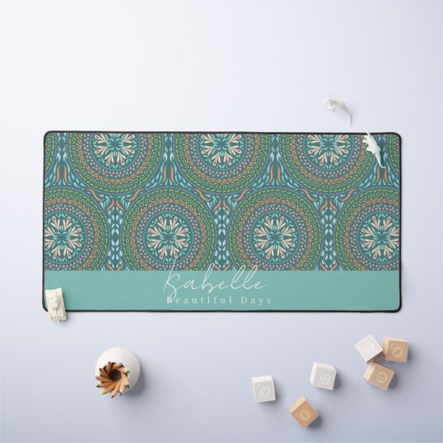 Mandala Green Desk Mat (Kids Table)