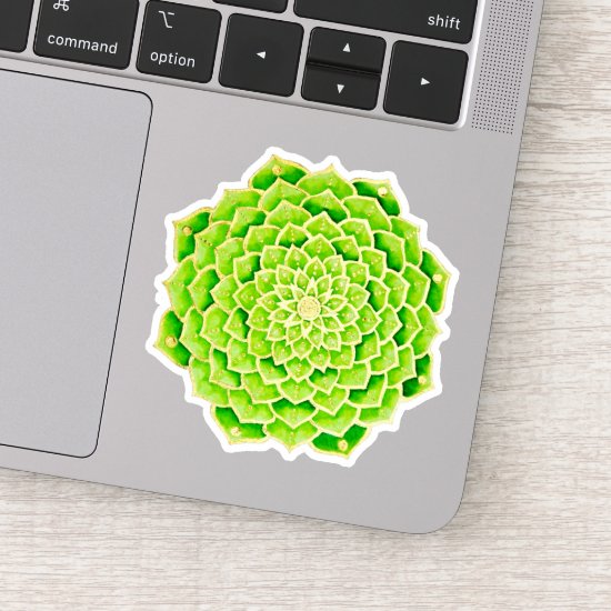 Mandala Green Leaves Succulent Abstract Sticker