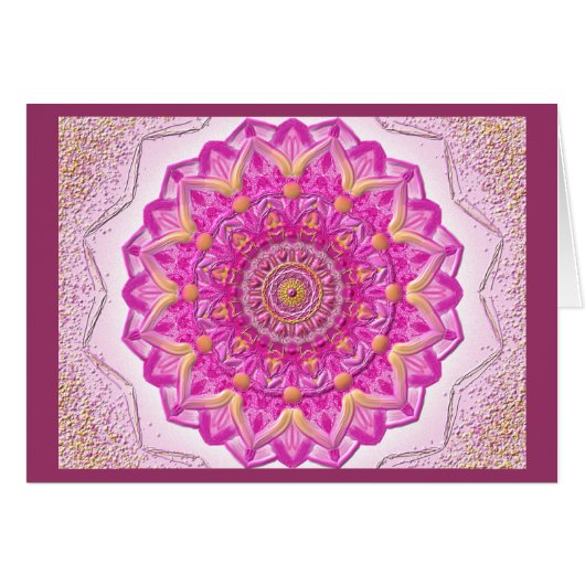 Mandala greeting card 12 I-M Magenta (Front Horizontal)