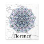 Mandala. Grunge style with personalized name. Notepad