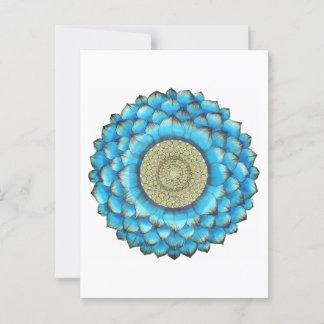 Mandala hand-drawn print postcard