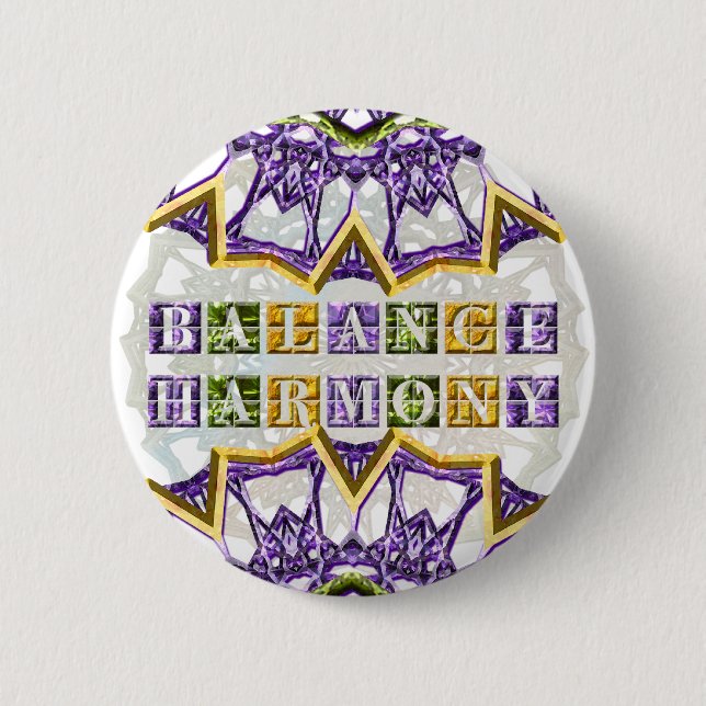 Mandala, Harmony, Balance Spring Gem Button (Front)