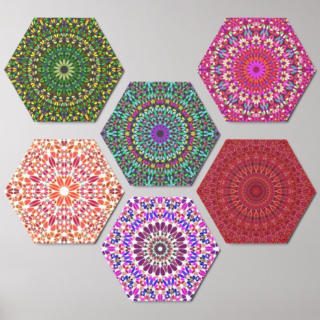 Mandala Harmony Faux Canvas Tiles Peel & Stick  (Front)