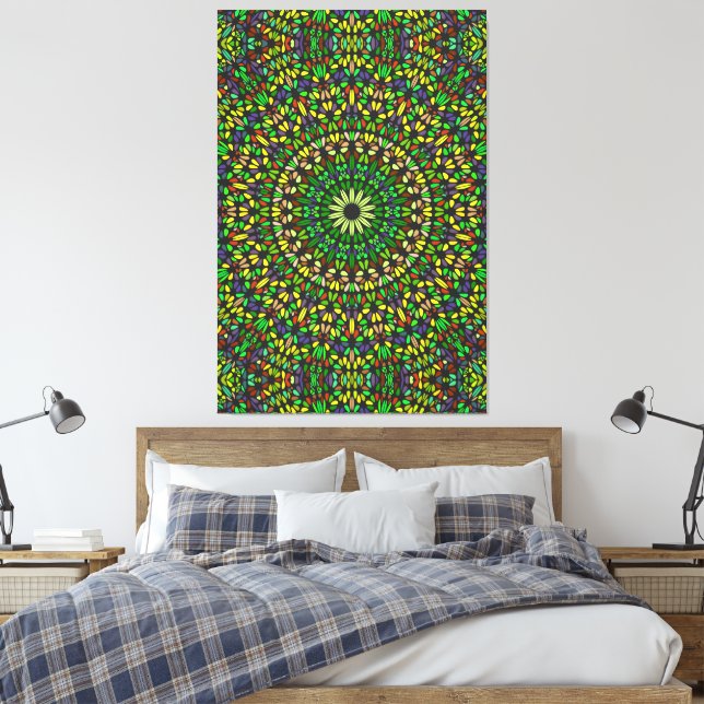 Mandala Harmony – Premium Wrapped Canvas Elegance (Insitu(Bedroom))