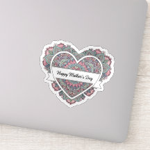Mandala Heart Mothers Day Sticker Mom Floral Boho