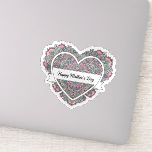Mandala Heart Mothers Day Sticker Mom Floral Boho