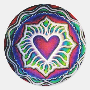 Mandala Heart Sticker by arteeclectica at Zazzle