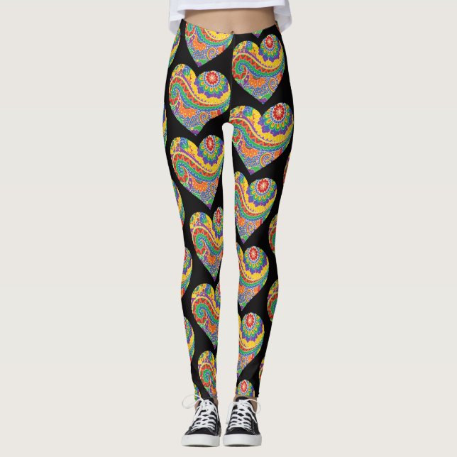 Mandala Hearts Leggings (Front)