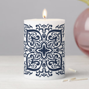 Mandala   Henna Inspired Pillar Candle