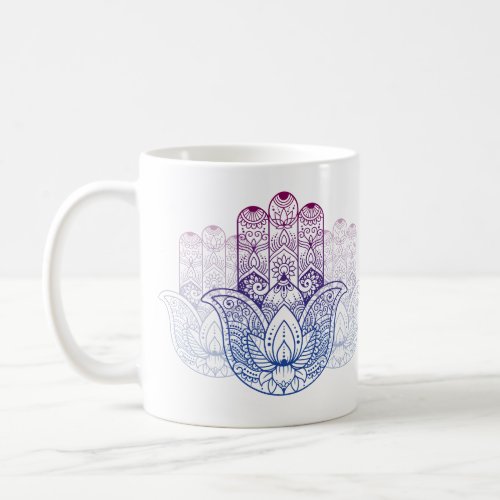 Mandala Henna  Lotus Hand Coffee Mug