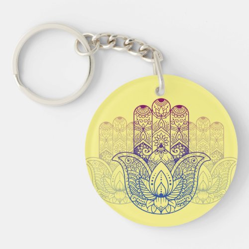 Mandala Henna  Lotus Hand Keychain