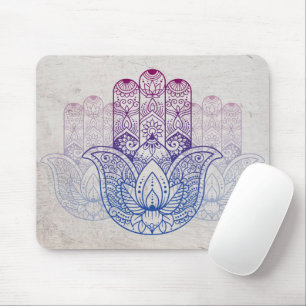Mandala Henna Lotus Hand Mouse Pad