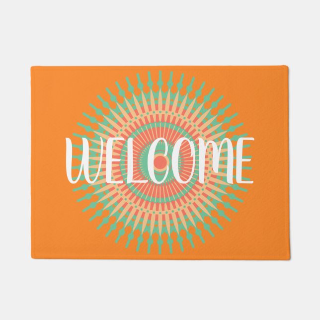 Mandala hippy colorful welcome mat (Front)