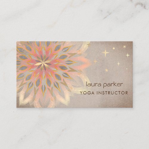 Mandala Holistic Lotus Floral Zen Meditation Yoga Business Card
