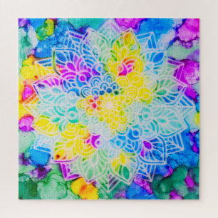 Mandala in Alcohol Ink Jigsaw Puzzle