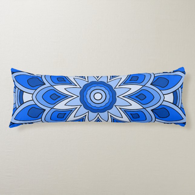 Mandala in blue body pillow (Front)