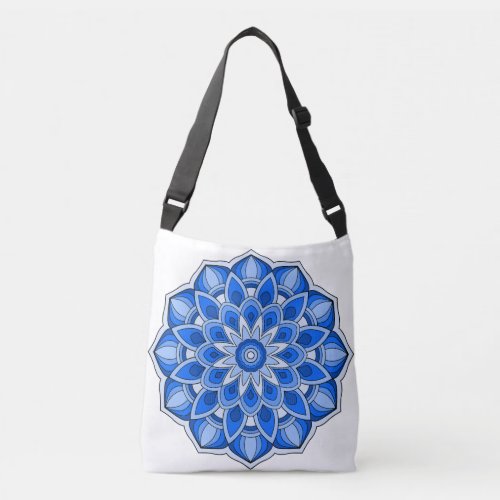 Mandala in blue crossbody bag