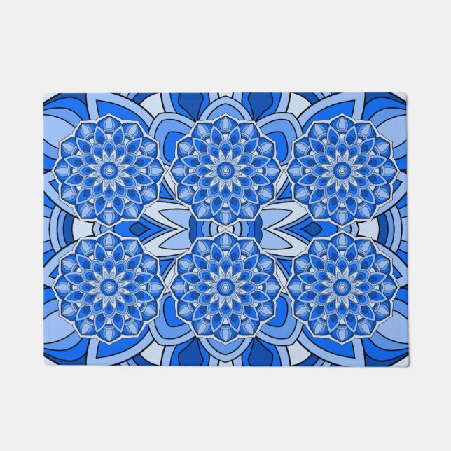 Mandala in blue doormat (Front)