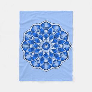 Mandala in blue Fleece Blanket
