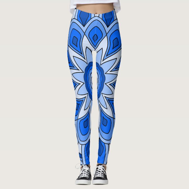 Mandala in blue leggings (Front)