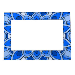 Mandala in blue magnetic frame