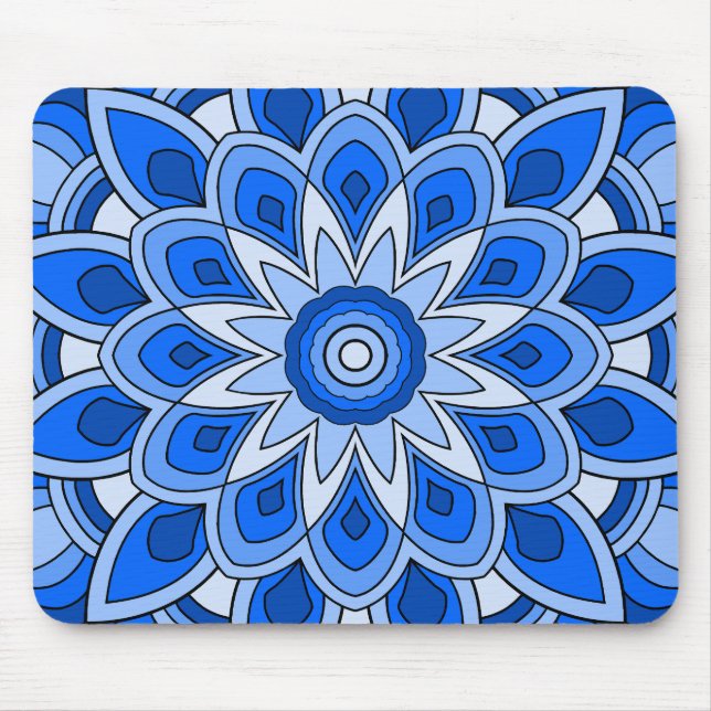 Mandala in blue mouse pad (Front)