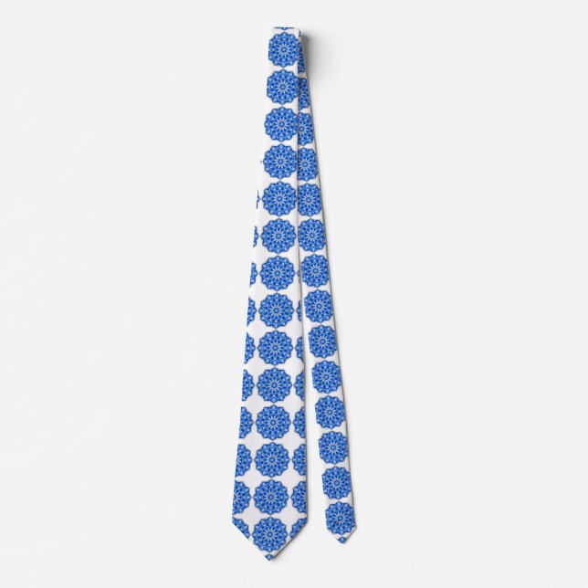Mandala in blue neck tie (Front)