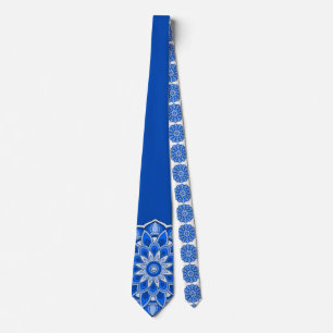 Mandala in blue neck tie