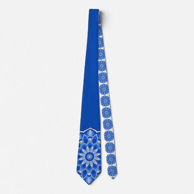 Mandala in blue neck tie (Front)