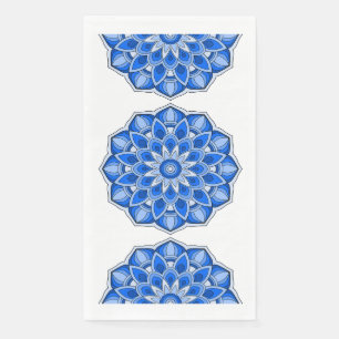 Mandala in blue  paper guest towels