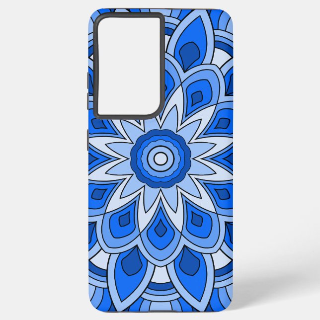 Mandala in blue samsung galaxy case (Back)